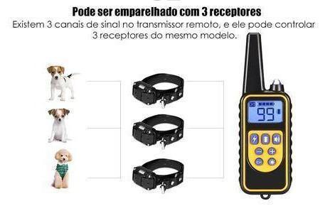 Coleira de Choque Adestramento para cães - 800 Metros de Alcance